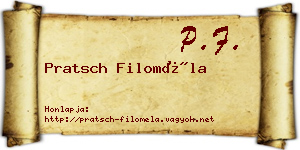 Pratsch Filoméla névjegykártya